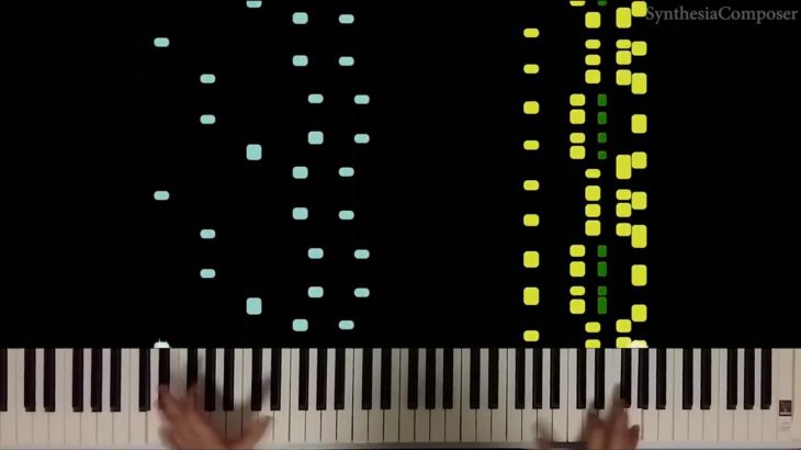 Peterson/Molina – A Little Jazz Excercise (Synthesia Piano Tutorial with hands)