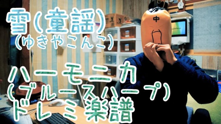 LV.5 雪(ゆきやこんこ)童謡 ハーモニカ(ブルースハープ)初心者のための練習楽譜的動画