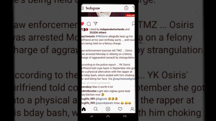 Word around is r&B YK Osiris was put in jail for beating his girlfriend and biteing her face 🤔