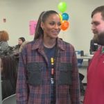 R&B singer Ciara surprises students at Paul Duke High School in Gwinnett County