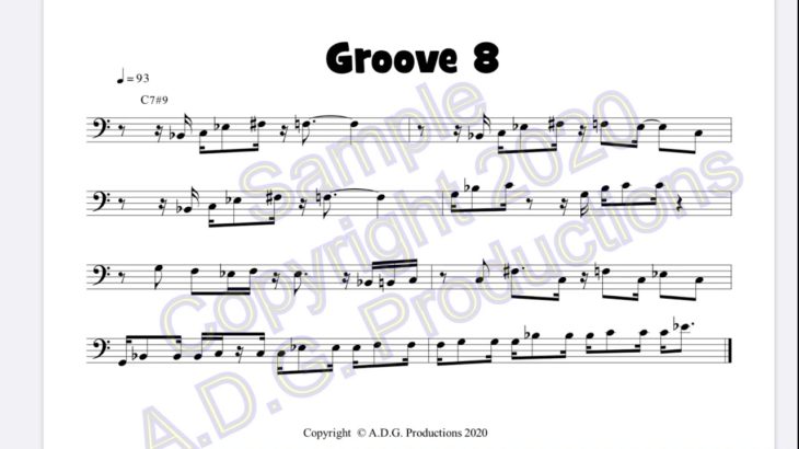 Two examples from the book 100 Ultimate Soul Funk and R&B Grooves for Trombone