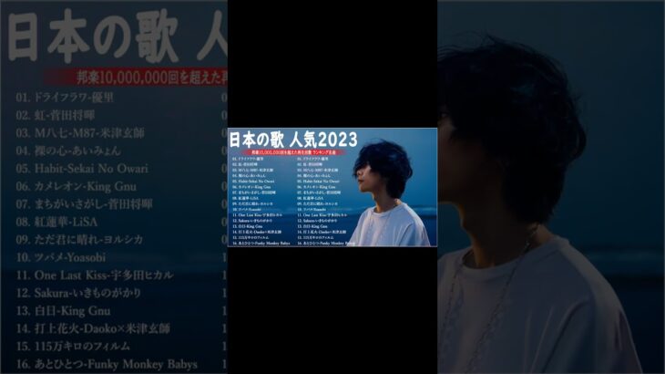 新曲 2023🌞JPOPメドレー (最新曲 2023)🌞『2023最新版』 最近流行りの曲40選 🌞2023ヒット曲メドレー🌞YOASOBI、幾田りら、Uru、優里、King Gnu #shorts