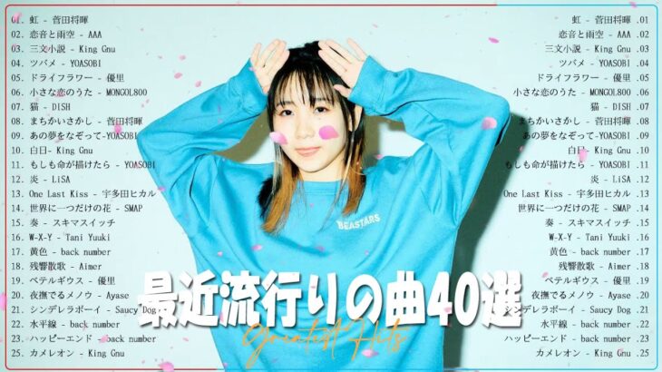 新曲 2022🍋JPOPメドレー(最新曲 2022)✨『2022最新版』最近流行りの曲40選🍋22022ヒット曲メドレー✨YOASOBI、Tani Yuuki、優里、King Gnu 、Vaundy