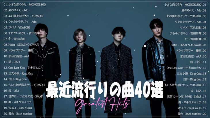 有名曲JPOP メドレー️🍋『2023最新版』最近流行りの曲40選🍋最新曲 2022 ️🍋 2023ヒット曲メドレー🍋YOASOBI、 米津玄師 、King Gnu 、Vaundy、Ado、HM254