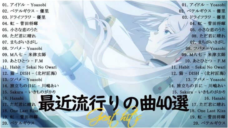 『2023最新版』最近流行りの曲40選  新曲2023 jpopメドレー 最新曲2023 2023ヒット曲メドレー  Yoasobi, Ado, 米津玄師, 優里