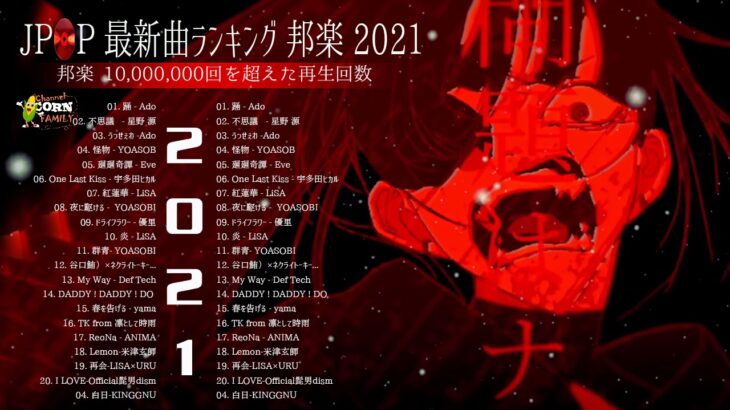 【2021年最新版】最近流行りの曲17選！10代が今一番聞いて♥♥流行りの曲 2021ランキング ♥♥ 新曲 2021 JPOP 音楽 (最新曲 2021) – YouTube@mylove