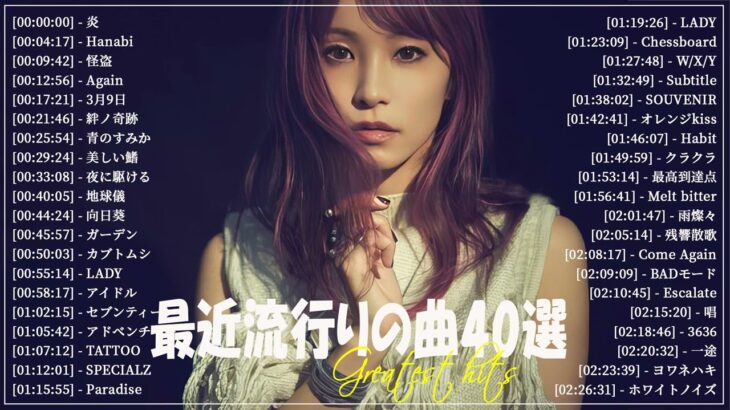 『2024最新版』 最近流行りの曲40選👑新曲 2024 JPOPメドレー (最新曲 2024)👑2024ヒット曲メドレー👑YOASOBI, Ado, スピッツ, 米津玄師, 優里