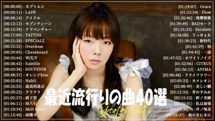 『2024最新版』 最近流行りの曲40選👑新曲 2024 JPOPメドレー (最新曲 2024)👑2024ヒット曲メドレー👑YOASOBI, Ado, スピッツ, 米津玄師, 優里