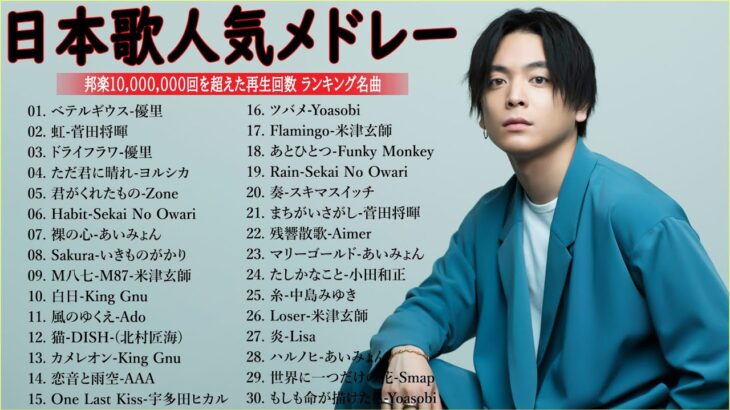 有名曲Jpop メドレー 2024🎶J-POP 最新曲ランキング 邦楽 2024 🍀 最も人気のある若者の音楽🍁音楽 ランキング 最新 2024 ||邦楽 ランキング 最新 2024 MN.12