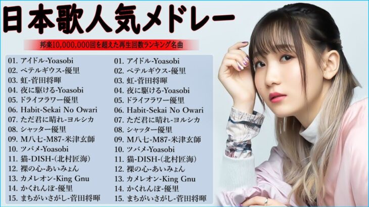 【広告なし】有名曲Jpop メドレー 2024 🎹 J-POP 最新曲ランキング 邦楽 2024 🌸 最も人気のある若者の音楽🍁音楽 ランキング 最新 2024 || 邦楽 ランキング 最新 2024