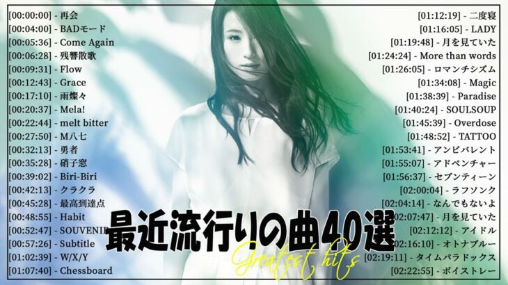 『2024最新版』 最近流行りの曲40選👑新曲 2024 JPOPメドレー (最新曲 2024)👑2024ヒット曲メドレー👑YOASOBI, Ado, スピッツ, 米津玄師, 優里
