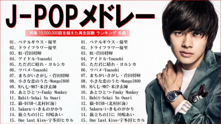 【広告なし】有名曲Jpop メドレー 2024 🎶 J-POP 最新曲ランキング 邦楽 2024 🍀 最も人気のある若者の音楽🍁音楽 ランキング 最新 2024 || 邦楽 ランキング 最新 2024